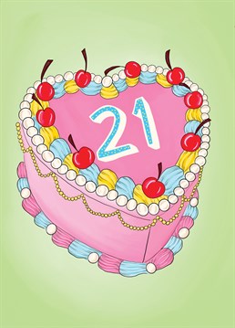 Send this gorgeous birthday cake card to a loved one turning 21!