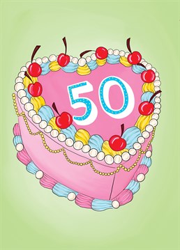 Send this gorgeous birthday cake card to a loved one turning 50!