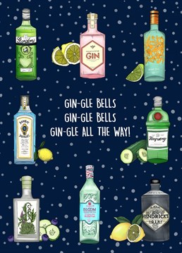 Send this punny, pretty alcohol themed card to the ultimate Gin lover this Christmas!