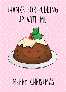 Send this adorable, punny Christmas pudding inspired Anniversary card to your loved one this Christmas!