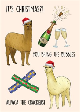 Send this punny, hilarious Alpaca themed card to your friends and loved ones this Christmas! An Alpaca pun never disappoints!