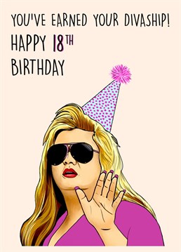 18 Today? You've earned your Divaship. Gemma Collins Birthday card
