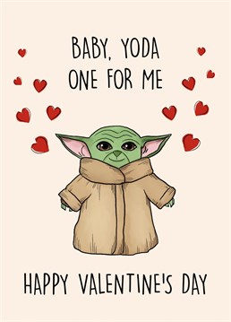 Send this adorable Baby Yoda themed card to the ultimate Star Wars fan this Valentine's Day!