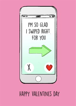 Send this dating app inspired card to your loved one this Valentine's Day. The perfect card for the millennial couples that started from a swipe right on a dating app!