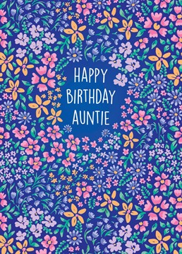 Send this pretty floral printed card to your auntie on her birthday!
