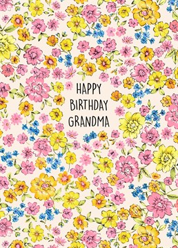 Send your lovely Grandma this gorgeous, pretty, floral printed card to celebrate her birthday. .