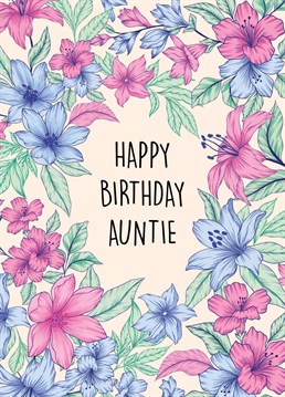 Send this gorgeous, hand-illusrated, botanical card to your wonderful Auntie to celebrate her Birthday