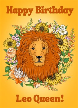 Send this gorgeous star sign inspired card to a Leo Queen to celebrate her birthday!