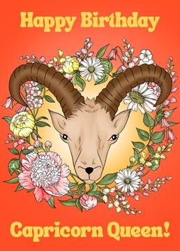 Send this gorgeous star sign inspired card to a Capricorn Queen to celebrate their birthday!
