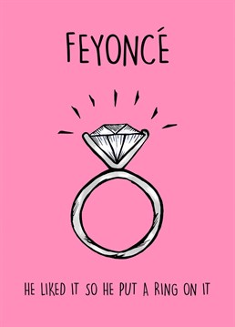 Beyonce themed Engagement Card
