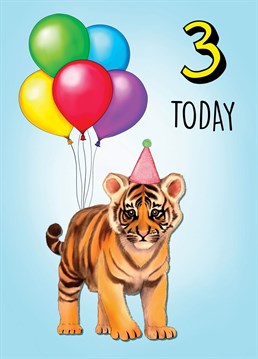 Send this adorable tiger cub card to an animal loving baby to celebrate their 3rd birthday!