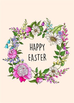 Happy Easter - Beautiful floral garland design