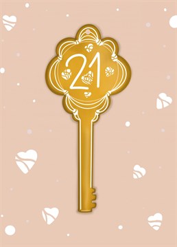 A traditional key to the door design to celebrate a 21st birthday. .