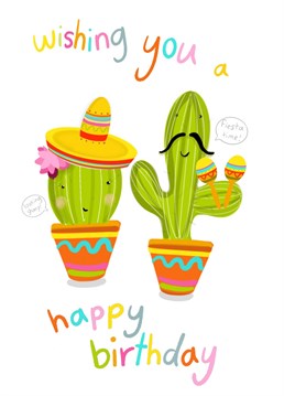 Send your birthday wishes with this cute and quirky cactus design.