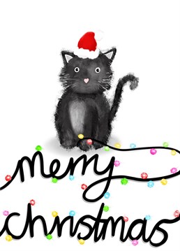 Send Christmas wishes on behalf of your fur baby with this cute card.