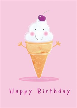 Wish a big Happy Birthday to a fabulous friend or family member with a happy ice cream card designed by Paperpitt