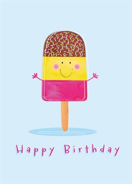 Wish a chilled happy birthday to a fabulous friend or family member with a happy ice lolly card designed by Paperpitt