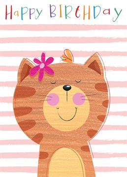 Say Happy Birthday to a special person with a happy cat card designed by Paperpitt