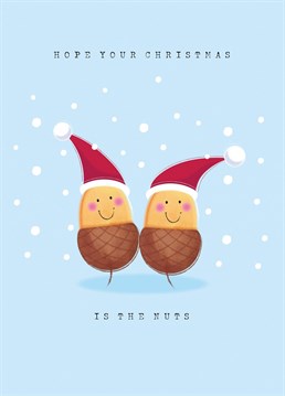 Send someone you love or quite like this festive acorns Christmas card designed by Paperpitt