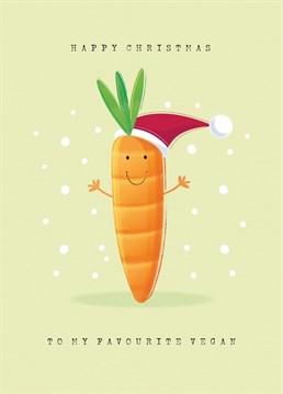 Send a wonderful Vegan you know this festive Christmas Carrot card designed by Paperpitt