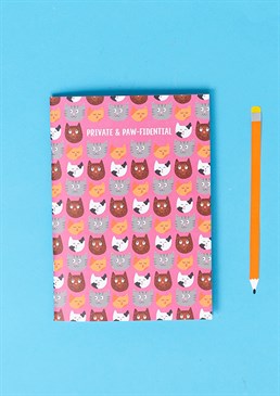 Feline secretive? This is a purr-fect notebook for any cat lover to really stick their claws into and paw their heart out! This A5 softback notebook is perfect bound and contains high quality lined paper.
