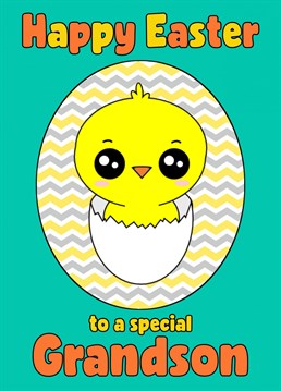 Send Easter wishes to your Grandson with this cute chick card. Designed by Paperela.