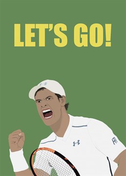 Essential for any tennis fan, celebrate their special day with this fun card.