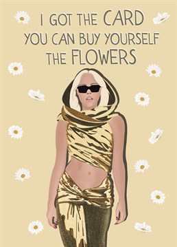 You supply the card, check. They get the flowers! That's how it works with this fabulous Miley Cyrus Flowers inspired card.