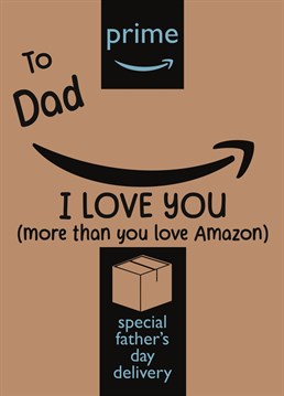 We're all a bit online obsessed these days, so poke a bit of fun at dad this Father's Day with this Amazon Addict card!