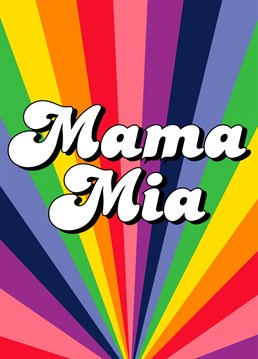 Send your Mum this Disco Rainbow Vibes Card, Its a framer!  Designed by PengellyArt