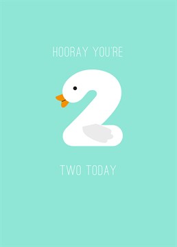 Your little duckling's growing up fast, soon to be a swan! Cute 2nd Birthday design by Pango Productions.