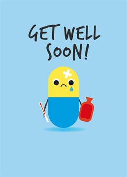 Send a large dose of sympathy to an under the weather friend with this Pango Productions get well design.