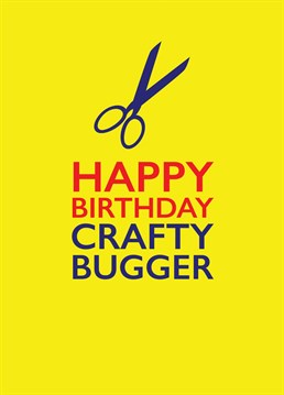 Send birthday wishes to someone who is really into their art and craft with this bright, simple and cheeky card designed by Pea Green Prints