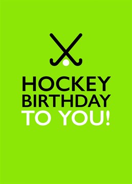 Send your hockey loving relative, friend or team mate this hockey themed birthday card with a bit of sporty wordplay thrown in! Designed by Pea Green Prints