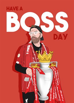 Celebrate Liverpool FC winning the cup and the man that got them there with the perfect birthday card for a football fan. Designed by Pedges Houseboat.