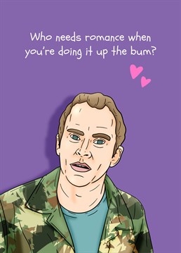 Take a leaf out of Jez's book and romance your partner with some Peep Show inspired anal humour. Send this hilariously rude Pedges Houseboat card that's right up their street.