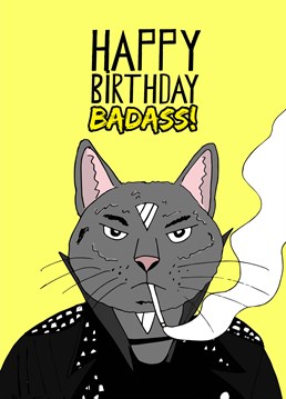 Ooft what a cool cat! But seriously kids, smoking doesn't make you look cool, ok? Birthday design by Pearl Ivy.