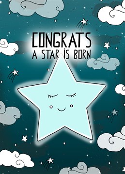 Celebrate the birth of a little superstar with this super cute new baby card by Pearl Ivy.