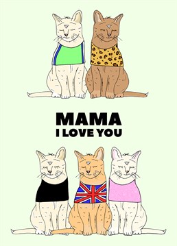 Tell a Spice Girls loving mother you love her and she's your best friend with this cute, cat-covered Mother's Day card by Pearl Ivy.