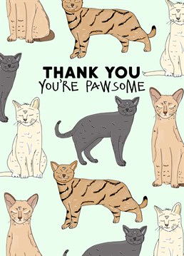 Thank them for being the cat's pyjamas with this purr-fect Pearl Ivy Thank You card.