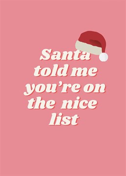 Know someone definitely on Santa's nice list? Send them this cute Christmas card.  Designed by Proper job studio.