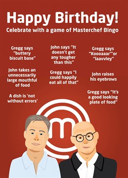 Send this Masterchef inspired birthday card to someone who thinks they have the skills of a TV chef