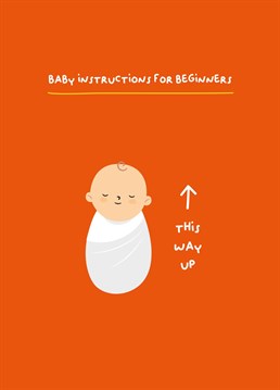A funny beginners guide card to send to brand new parents.