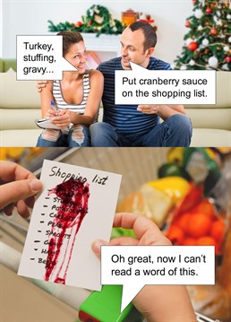 Can you put cranberry sauce on the shopping list? Another great Christmas card from our friends at PunHub!