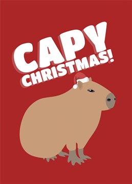 Get your capybara obsessed loved one this funny Christmas card!