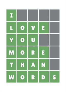 Wish your Wordle obsessed loved one a happy Anniversary with this romantic card by PopDogShop.