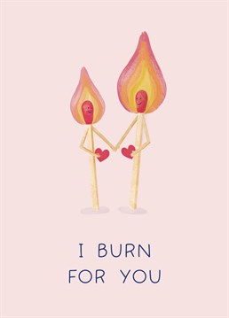 Channel the famous Bridgerton quote this Valentine's Day with this cute card featuring two loved up matches - it's hot stuff!
