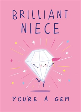 Tell your niece what a gem of a person they are with this cute diamond card. It's perfect for birthdays or to celebrate exam success.