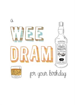 Perfect card for the whisky drinking birthday guy! Designed by Pink Pig