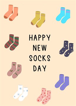 Attention: Christmas Day will now be known as New Socks Day! Make them smile with this silly card by Pink and Pip.